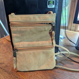 Emily Ann Vintage Body Purse Brown Suede